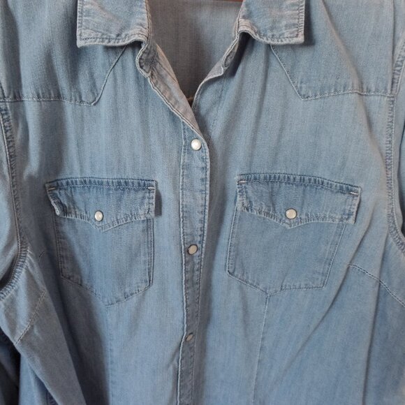 Gap Peral Snap Shirt Western with Breast Pocket XXL - Picture 3 of 5